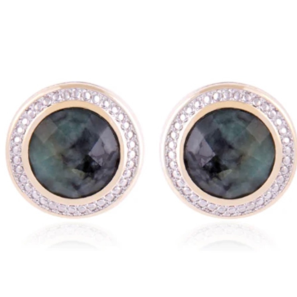 18K Gold plated earrings with Emerald Quartz